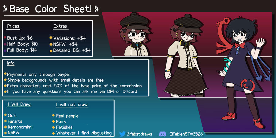 Commission Sheet Base